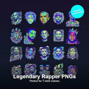 Iconic Rappers PNG Bundle | High-resolution Files for Cricut (instant ...