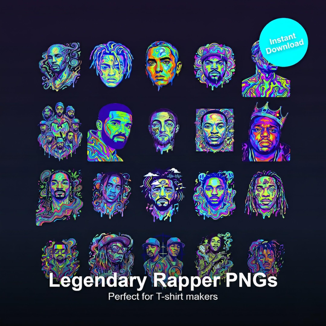 Flight Rapper Png Iconic Rappers PNG Bundle | High-resolution Files for Cricut (instant ...