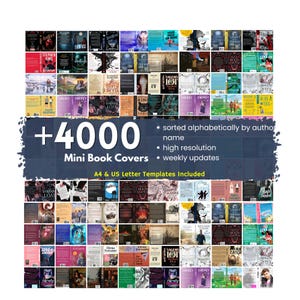 4000+ Printable Mini Book Cover Bundle, Dollhouse Mini Books, Tiny Book Covers, Miniature Library, Fantasy, Romance, Mystery