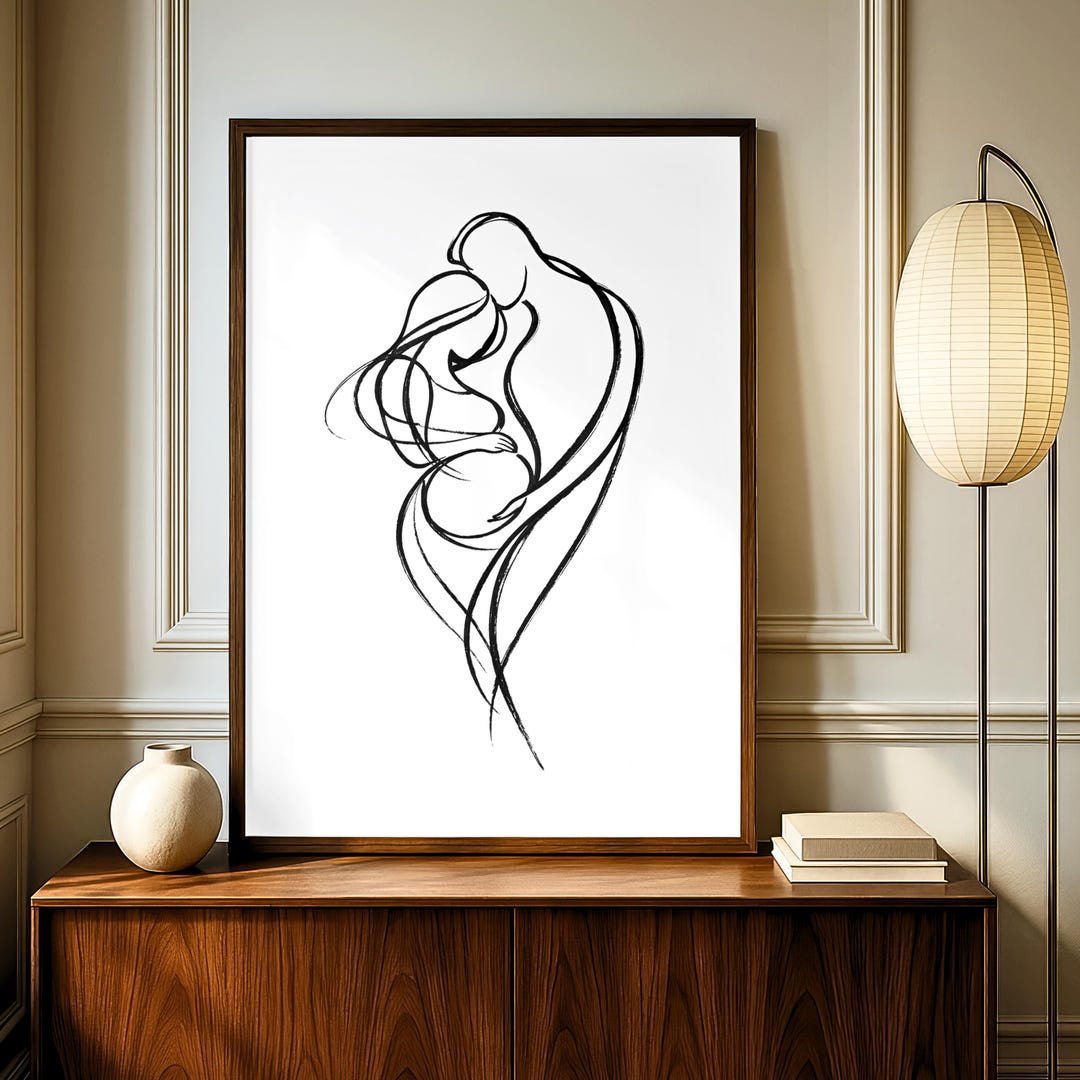 Minimalist Woman Line Art Print – Abstract Female Body Wall Art, Modern ...