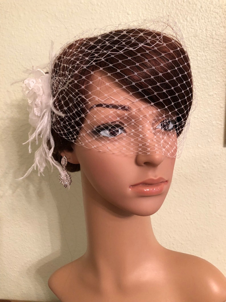 Ivory Birdcage Veil Wedding Veil Flower Birdcage Veil Etsy