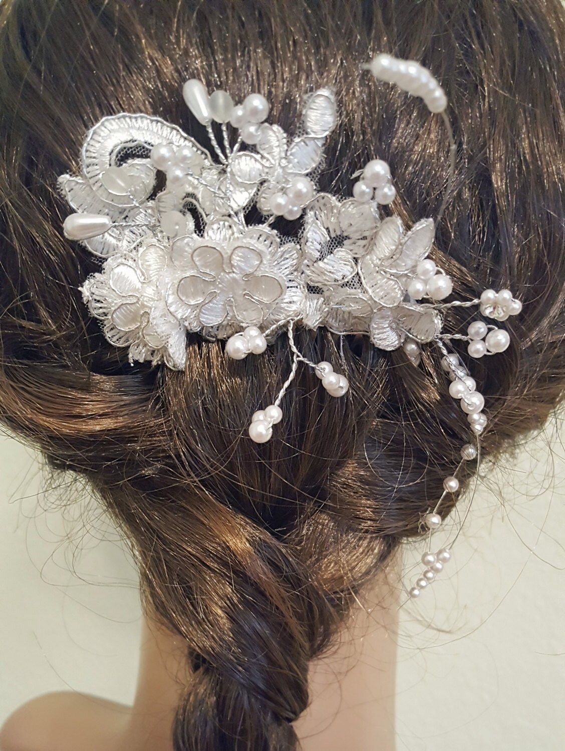 Wedding Hair Piece, Bridal Hair Piece, Wedding Comb, Lace Hair Piece ...