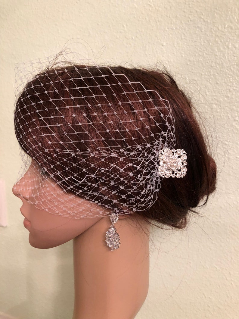 Ivory Birdcage Veil Wedding Veil Flower Birdcage Veil Etsy