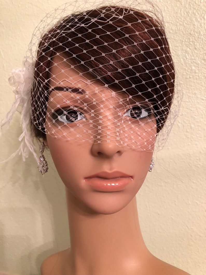 Ivory Birdcage Veil Wedding Veil Flower Birdcage Veil Etsy