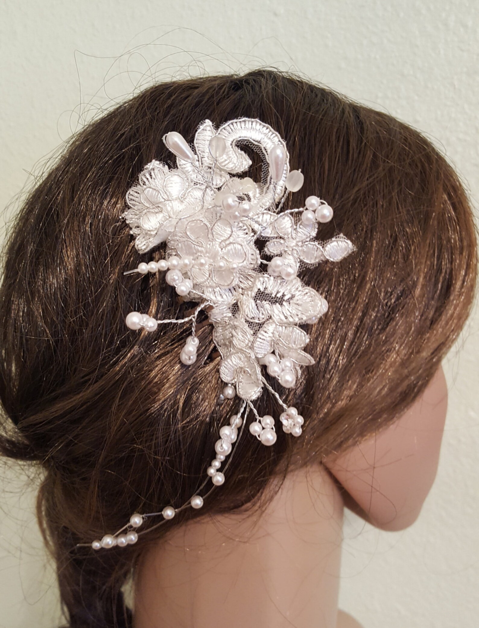 Wedding Hair Piece, Bridal Hair Piece, Wedding Comb, Lace Hair Piece