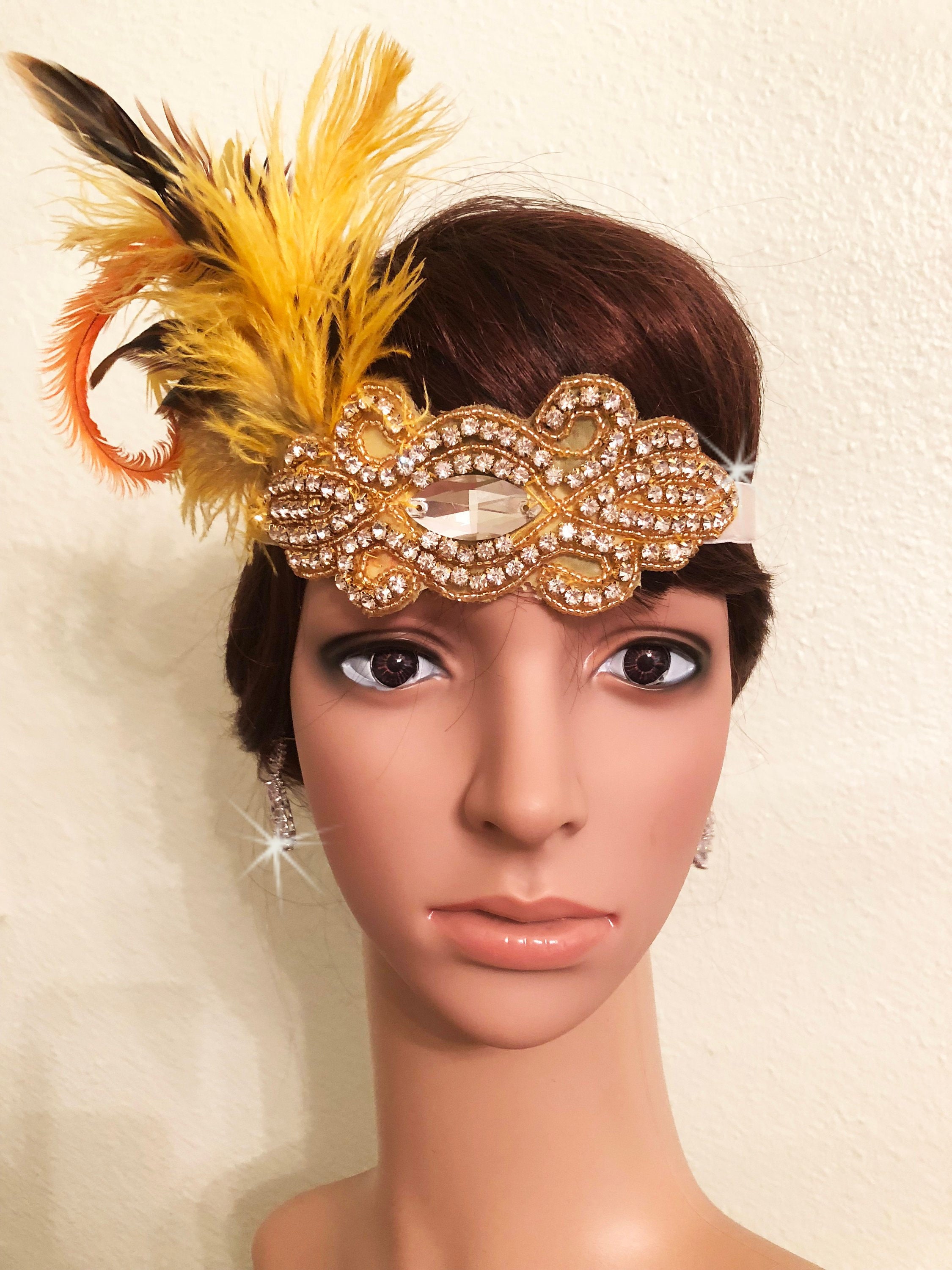 Great Gatsby Roaring 20 S Flapper Headpiece Headbandgold Etsy