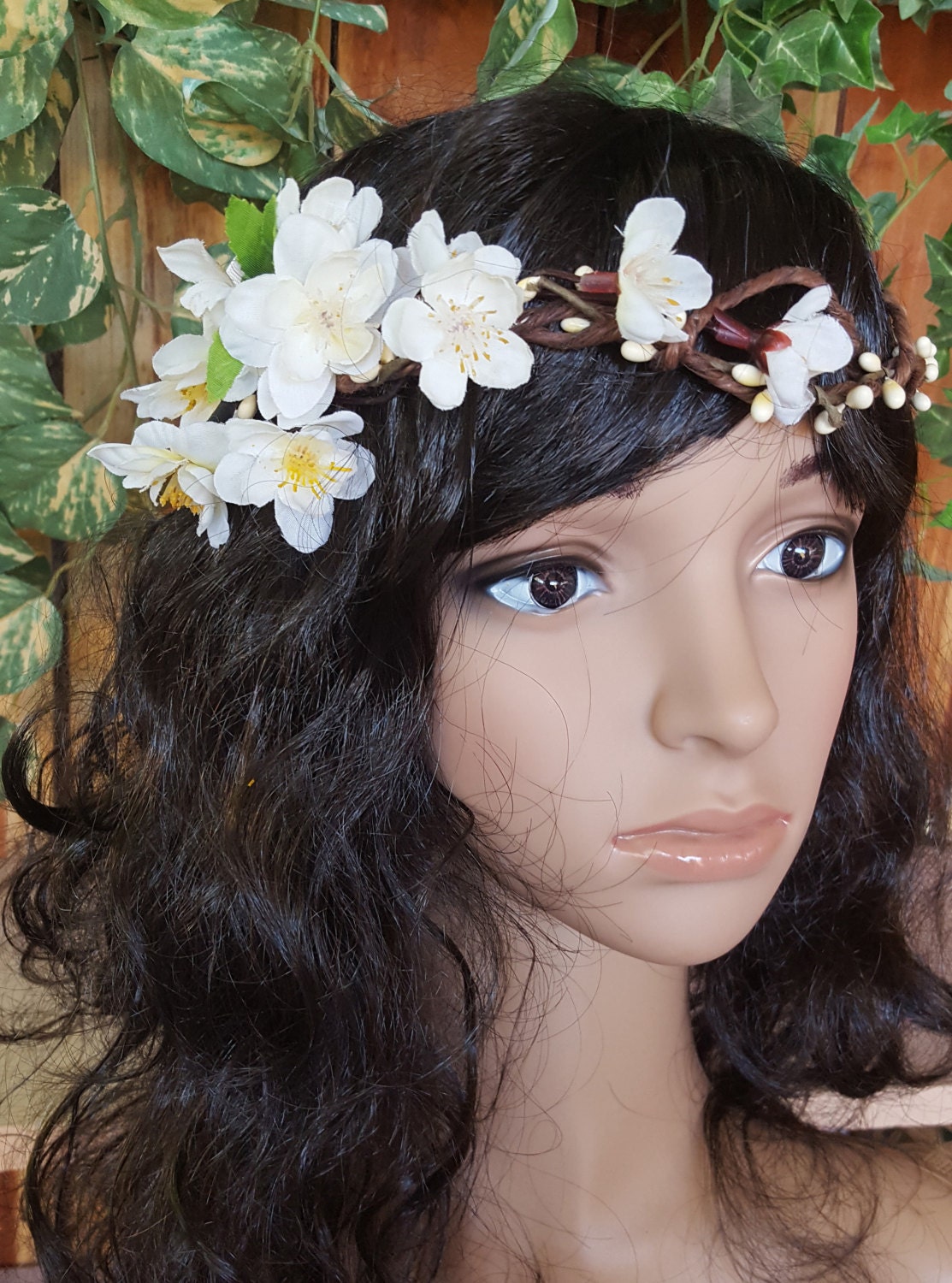Flower Crown Floral Hair Wreath Wedding Boho Woodland Etsy