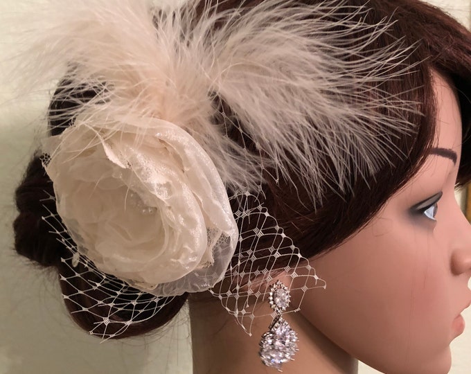 Ivory Wedding Fascinator Wedding Headpiece Bridal Headpiece Etsy