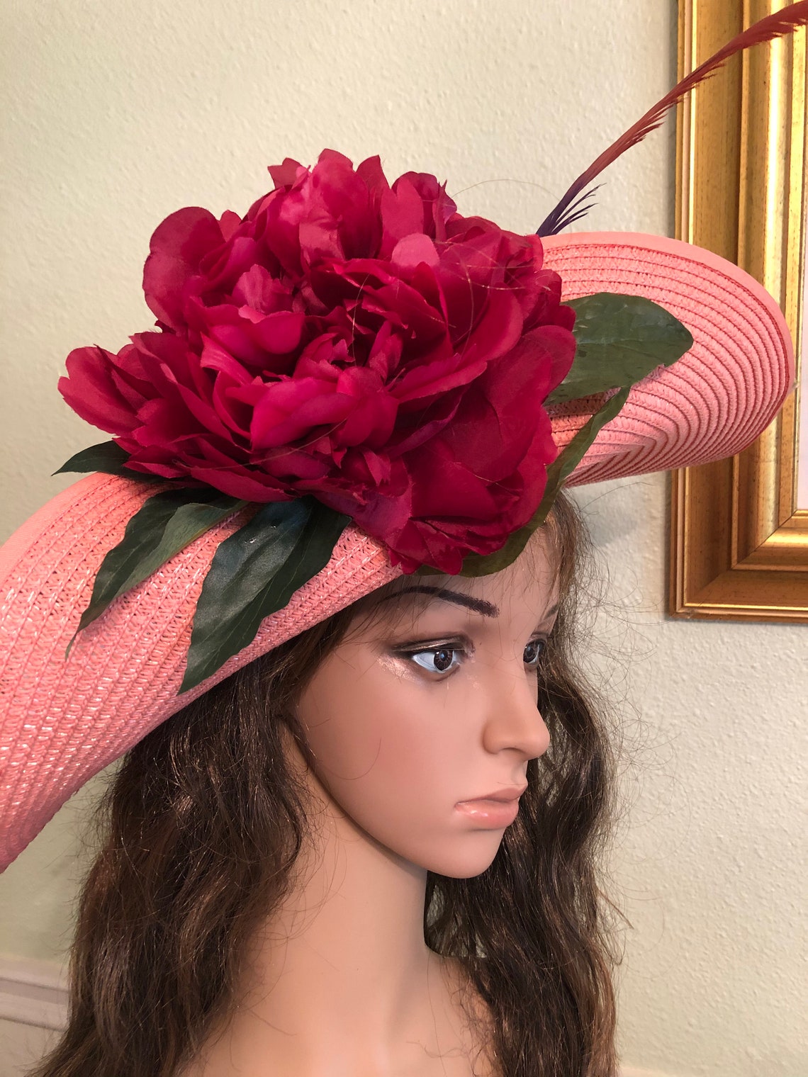 Rose Kentucky Derby Hat Garden Party Hat Church Hat High Etsy