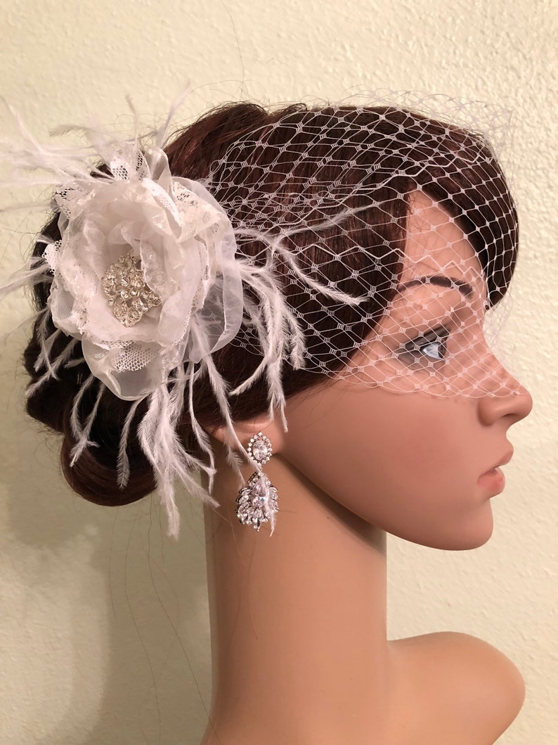 Ivory Birdcage Veil Wedding Veil Flower Birdcage Veil Etsy