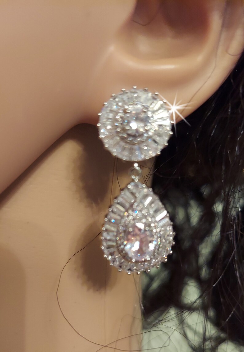 CZ Statement Necklace and Earrings Set, Bridal Jewelry Set, Wedding