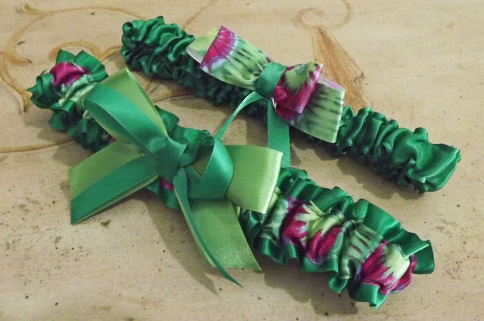 Emerald Green Wedding Garter Set Green Bridal Garters Green Etsy