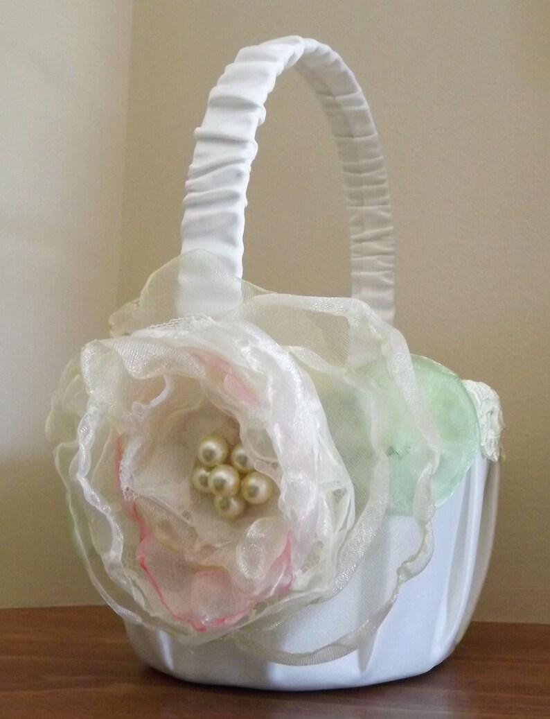 Wedding Ring Bearer Pillow and Flower Girl Basket Hand Dyed Etsy
