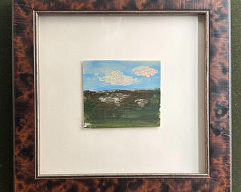 Charleston - "Joyful Marsh" - Original Marsh Acrylic Landscape Painting, Tortoiseshell Custom Framed
