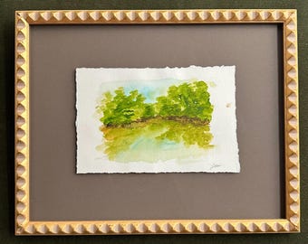 Charleston - "Marsh I" - Original Watercolor on Archival Paper, Custom Framed