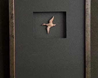 Yellowstone - Mallard - Vintage Brass Object, Custom Framed