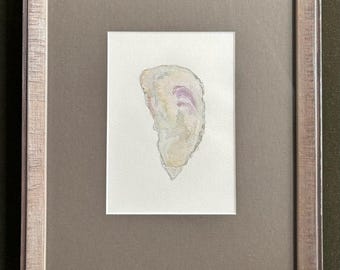 Charleston - "Oyster" - Original Watercolor & Guache, Custom Framed
