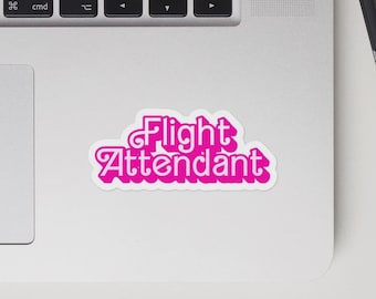 Flight Attendant Sticker: Aviation Decal for Cabin Crew, Laptop Vinyl, Laptop Decal, gift for flight attendant, flight attendant gift