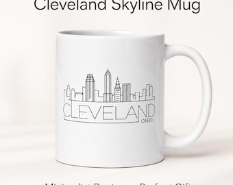 Cleveland Skyline Mug, Minimalist City Coffee Mug, Cleveland Ohio Gift, Moving Away Gift, Hometown Pride Cup, Travel Souvenir
