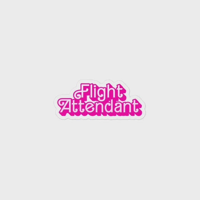 Flight Attendant Sticker: Aviation Gift for Cabin Crew, Laptop Decal ...