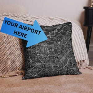 aviation pillow, custom VFR sectional chart pillow, personalized airport pillow, pilot gift, airplane hangar decor, aviation decor, VFR airport map, flight school gift, aviation enthusiast gift, pilot home decor, airplane lover pillow, sectional chart throw pillow, custom aviation map, airport code pillow, air traffic control gift, flight instructor gift, aviation-themed home decor, pilot lounge decor, aircraft decor, unique pilot gift, custom flight map pillow