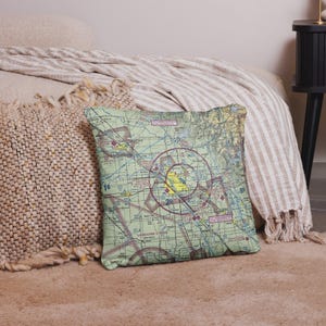 aviation pillow, custom VFR sectional chart pillow, personalized airport pillow, pilot gift, airplane hangar decor, aviation decor, VFR airport map, flight school gift, aviation enthusiast gift, pilot home decor, airplane lover pillow, sectional chart throw pillow, custom aviation map, airport code pillow, air traffic control gift, flight instructor gift, aviation-themed home decor, pilot lounge decor, aircraft decor, unique pilot gift, custom flight map pillow