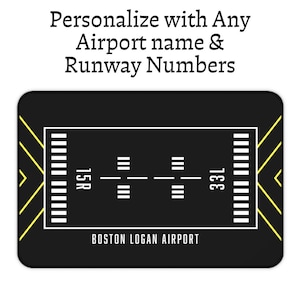 Personalized Airport Runway Desk Mat – Custom Aviation Mouse Pad with Airport Code & Runway Number, Pilot Gift, Air Traffic Controller Desk