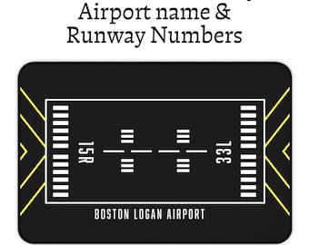 Personalized Airport Runway Desk Mat – Custom Aviation Mouse Pad with Airport Code & Runway Number, Pilot Gift, Air Traffic Controller Desk