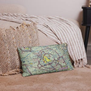 aviation pillow, custom VFR sectional chart pillow, personalized airport pillow, pilot gift, airplane hangar decor, aviation decor, VFR airport map, flight school gift, aviation enthusiast gift, pilot home decor, airplane lover pillow, sectional chart throw pillow, custom aviation map, airport code pillow, air traffic control gift, flight instructor gift, aviation-themed home decor, pilot lounge decor, aircraft decor, unique pilot gift, custom flight map pillow