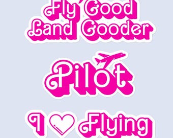Pilot Sticker, female pilot, woman pilot, gift for her, pilot sticker, aviation decal, airplane sticker, Women in Aviation, Pilot gift