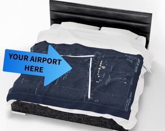 Benutzerdefinierte Luftfahrt Karte Decke, Flughafen Diagramm werfen, kundenspezifische Flughafenkarte, JEDER FLUGHAFEN, kundenspezifische detaillierte Luftfahrt Dekor, Pilot Geschenk