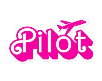 Pilot Sticker – Aviation Decal for Women in Aviation, Female Pilot Gift, Flight School, Student Pilot, Airplane Sticker
