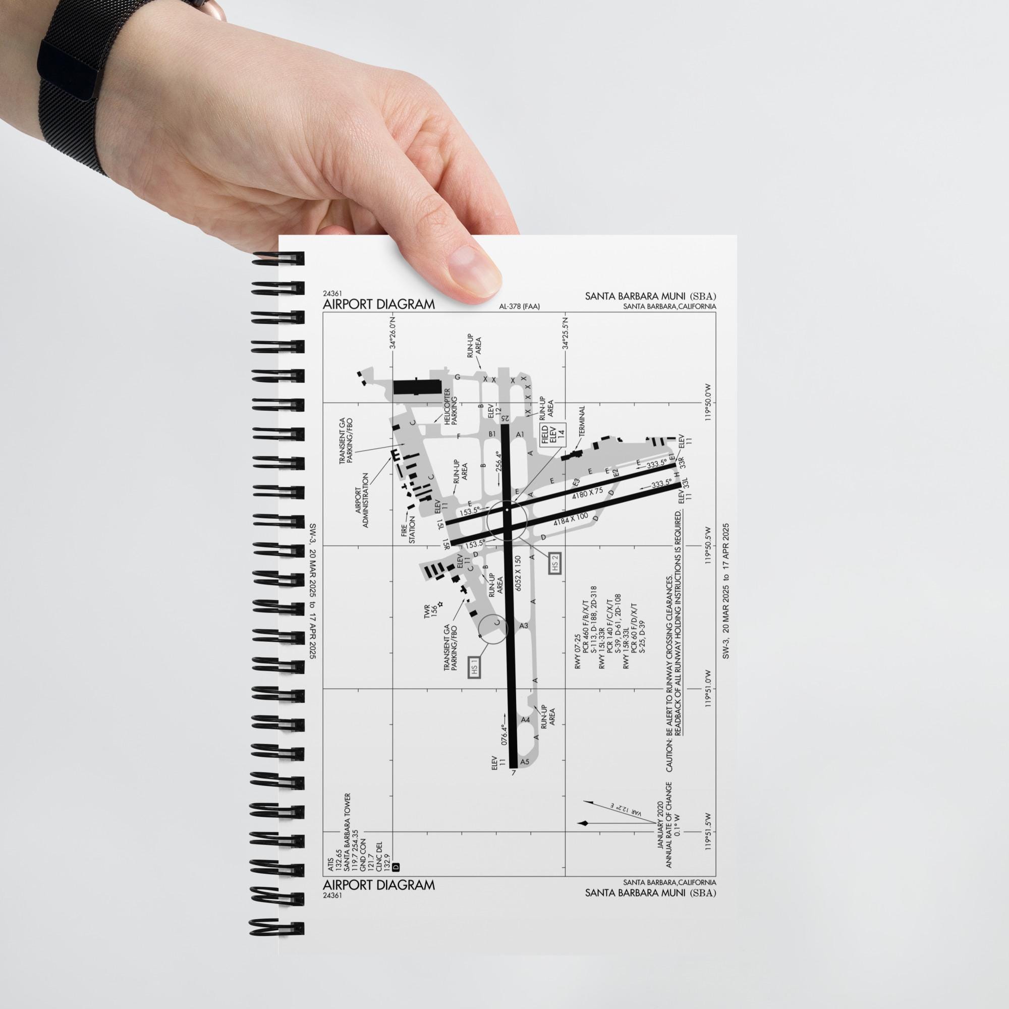 ANY AIRPORT Map Runway Diagram Notebook for Pilot Gift, Personalized ...