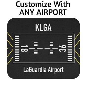 Personlig skrivbordsmatta för flygplatsbana, anpassad musmatta för flygplats, present till pilot, skrivbordsmatta för flyg, present till landningsbanan, present till flyginstruktör