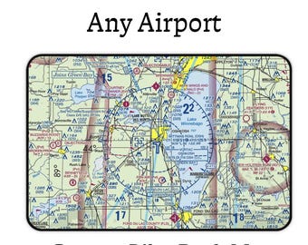 Any Airport Map Desk Mat: VFR Sectional Chart Aviation Mouse Pad, pilot gift, private pilot, student pilot, gift for pilot, airport map
