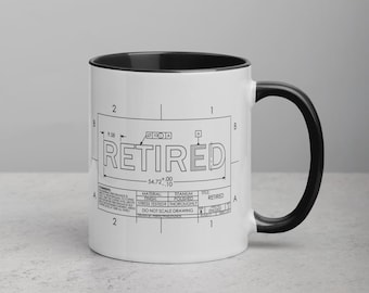 Caneca de café para engenheiro aposentado: Projeto de planta, presente para engenharia civil
