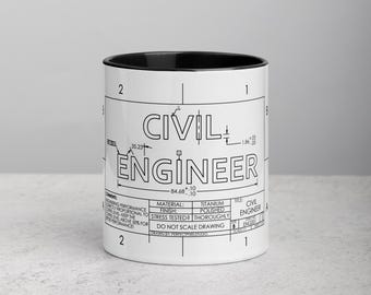 Civil Engineer Mug: Engineering Blueprint Gift