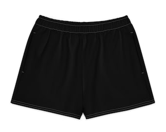 Pantalones cortos unisex de algodón y elastano de tejido grueso, color negro.