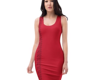 Red and White Striped Bodycon Dress: Designer Mini Dress - Etsy