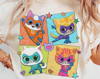 Supergatitos de Disney (PNG), Buddy Cat (PNG), Bitsy Cat (PNG), camiseta de Ginny Cat, Sparks Cat (PNG), camiseta de Disneyland Girls Trip, camiseta Disney Kids