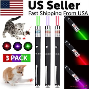 The 3 Packs 900Mile Laser Pointer Pen Green Blue Red Light Visible Beam
