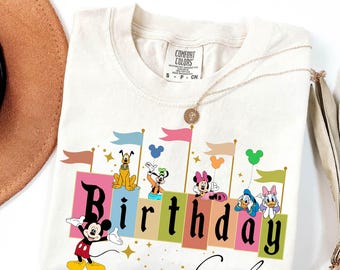 Anniversaire fille souris amis PNG, voyage de vacances (téléchargement numérique)