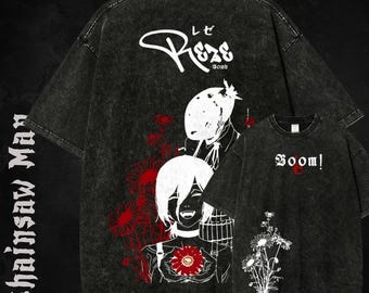 Anime Vintage Washed, Heavy Cotton Oversized Print T-Shirt, Japanese Manga Shirt