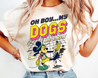 Mickey Mouse rigolote « Oh mon garçon, mes chiens aboient » PNG (Téléchargement numérique)