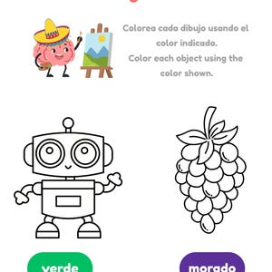 Spanish Colors Worksheet Bundle • Bilingual Learning (PDF) - Etsy