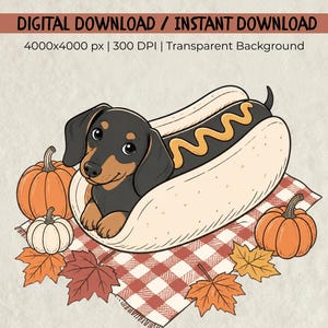 Halloween Dachshund Happy Halloweenie, Dachshund Dog Costume Halloween Shirt Design, Hot Dog Shirt PNG, Fall Dachshund Dog PNG