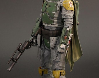 Partes blandas de Boba Fett de El Retorno del Jedi / Réplica personalizada del traje de vuelo, chaleco, protector de cuello, capa y bolsillos de Star Wars