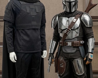 Din Djarin Mandalorian Cosplay Flight Suit with Cape – Bounty Hunter Soft Parts Costume – Star Wars Inspired Armor Undersuit