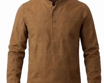 Cassian Andor Cosplay Jacket Dark Brown Canvas Rebel Alliance Costume