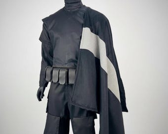 Boba Fett 5-Piece Cosplay Costume | Mandalorian Star Wars Flight Suit with Vest, Cape & Mando Belt | Bounty Hunter Outfit